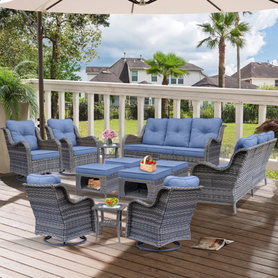 10 - Person Outdoor Seating Group With Cushions (set Of 12)