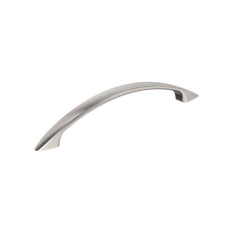 Poignée d'armoire nickel satiné centre à centre Arc de 5 1/16 po (128 mm) - paquet de 10, 5 1/6", Nickel satiné