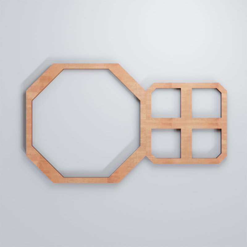 Panneaux muraux en bois Johnston, Cerise, H 7 3/8 po x l 12 3/8 po x P 3/8 po