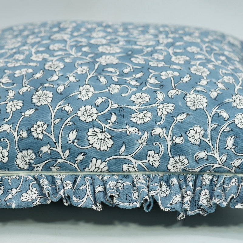 Housse de coussin à imprimé à la main Housse de coussin à imprimé à la main à motif ethnique Housse de coussin boho home accent à la main à motif de blocs de coton à imprimé floral traditionnel (himachal). 