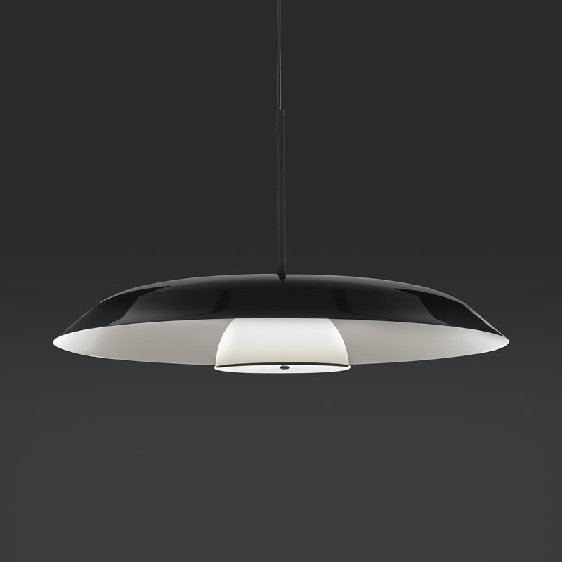 Iride 1 - Light LED Pendant, Lacquered Black, 129.5" H x 33.5" W x 33.5" D, 21 W