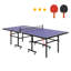 Table de ping-pong pliante avec roulettes, table de tennis de table d'intérieur avec 2 raquettes et 3 balles, table de jeu de ping-pong portable pour la salle de jeux