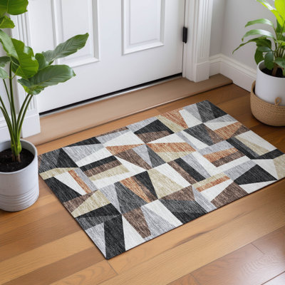 Tapis géométrique intérieur / extérieur lavable à la machine Chantille ACN2327