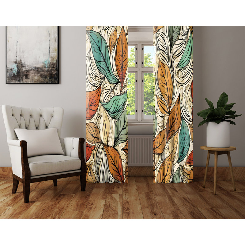 Paire de rideaux semi-transparents en polyester Arette, L 20 po x L 61 po