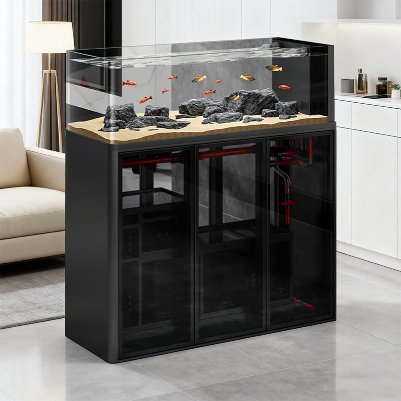 Réservoir d'aquariums d'eau, 26,42 gallons (H 50,39 po x l 39,69 po x P 18,11 p, Noir