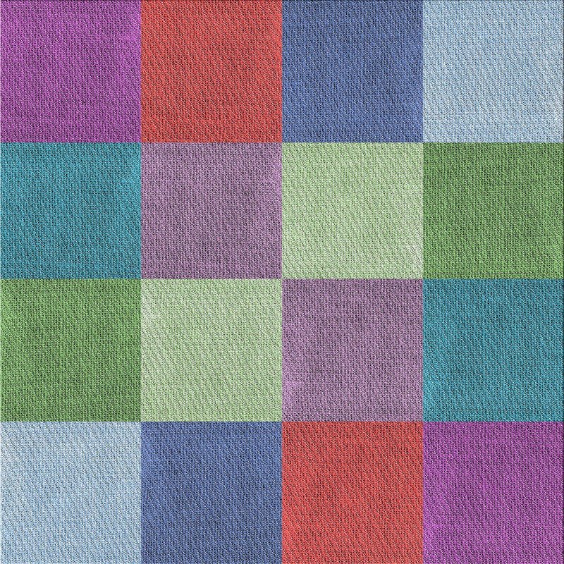 Tapis géométrique rose / vert / orange Khadar, Carré 6 pi