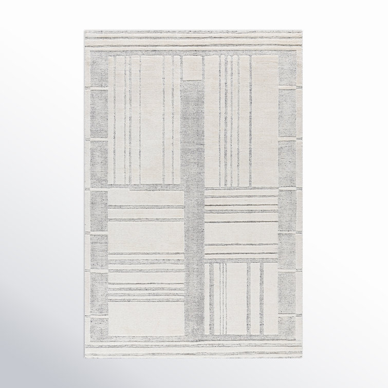 Rectangle Ronaldo Abstract Hand Loomed Wool Area Rug in Brown/Gray ...