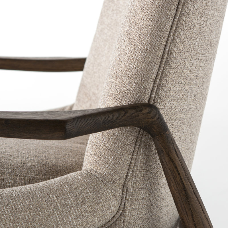 Braden Upholstered Arm Chair, White Teddy