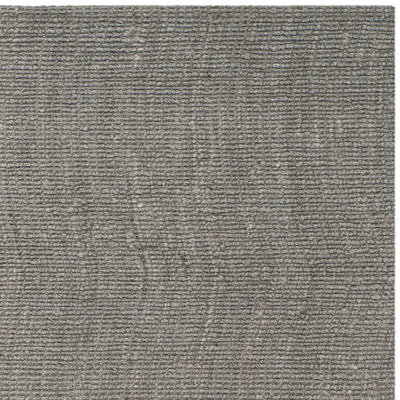 Tapis gris en jute / sisal tissé à plat à la main Alda, Carré 6 pi