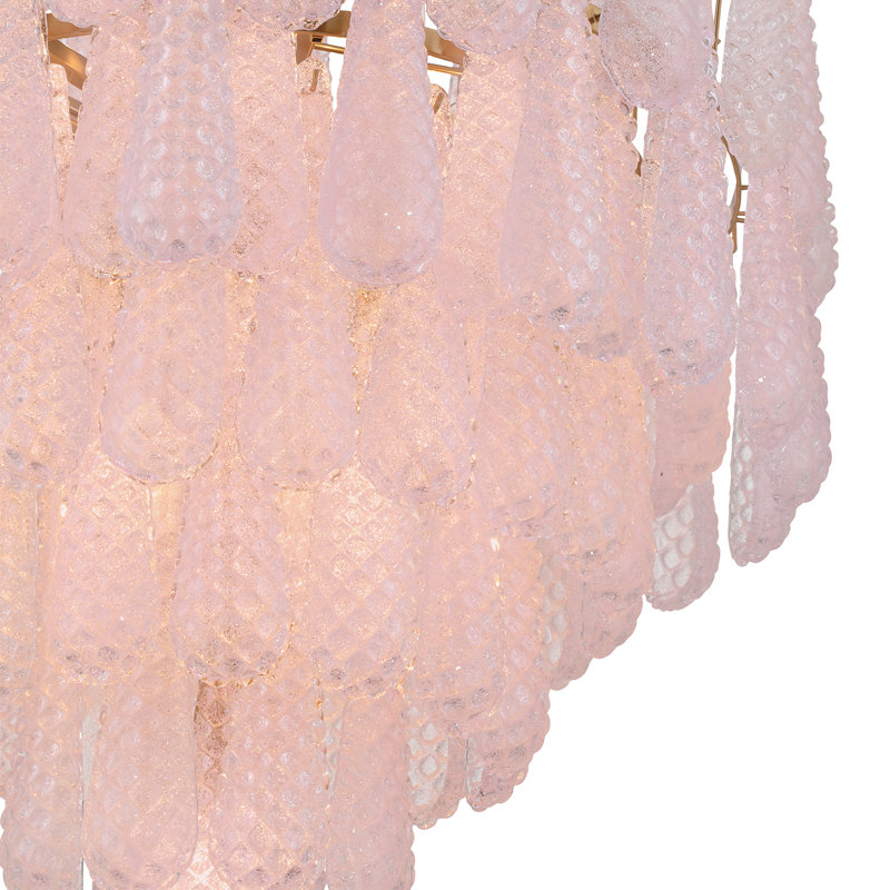 Lustre en laiton vieilli 21 lumières Mazzo, Rosé