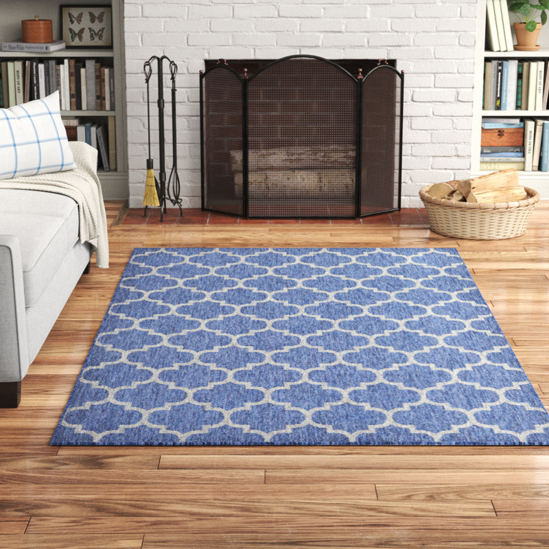 Suffolk Blue Indoor/Outdoor Area Rug, Rectangle 7'1" x 10'