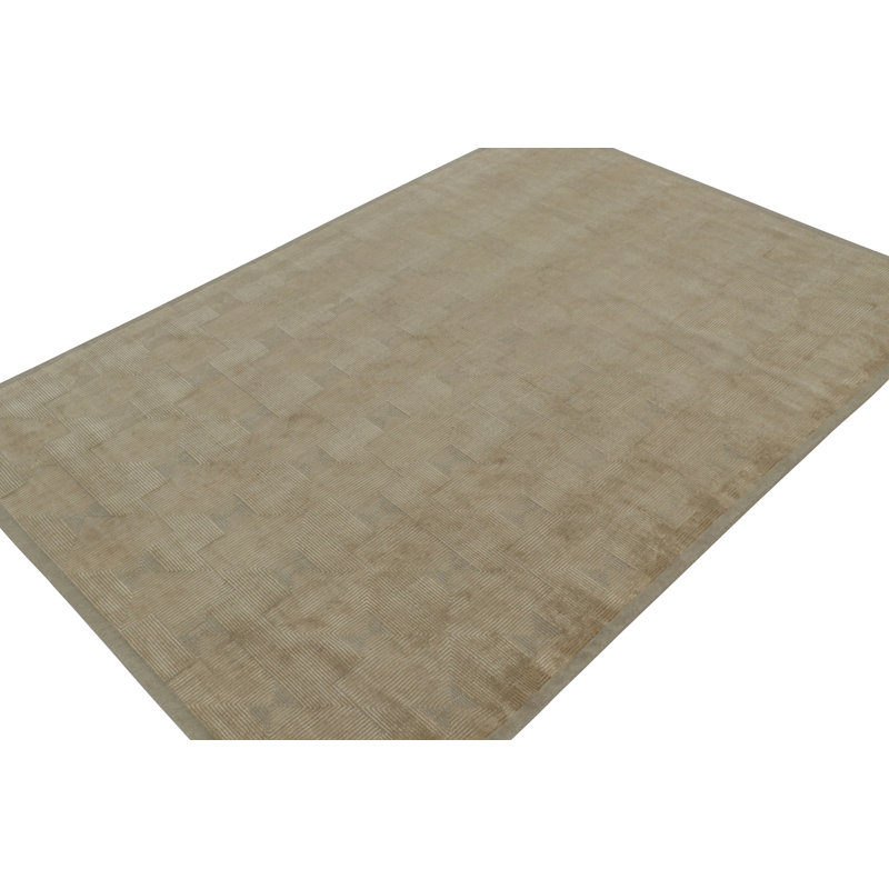 Rug & Kilim’S Austrian Style Art Deco Rug In Taupe And Beige Geometric Pattern, Rectangle 12' x 18'