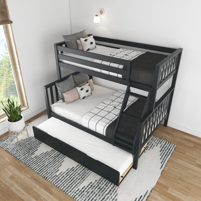 Brubaker Twin over Full Solid Wood Standard Bunk Bed with Trundle by Viv + Rae