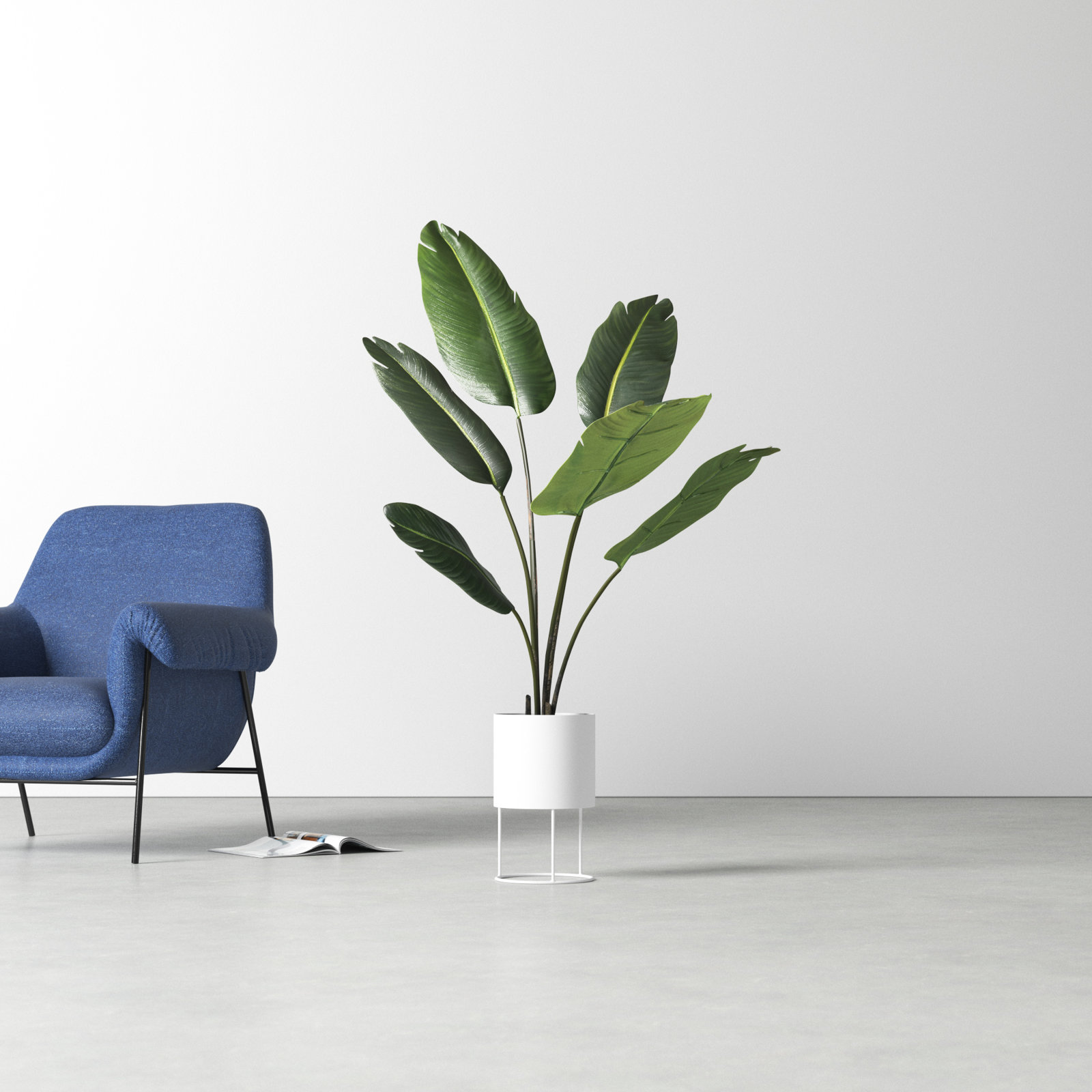 50'' Faux Banana Leaf Plant in Pot