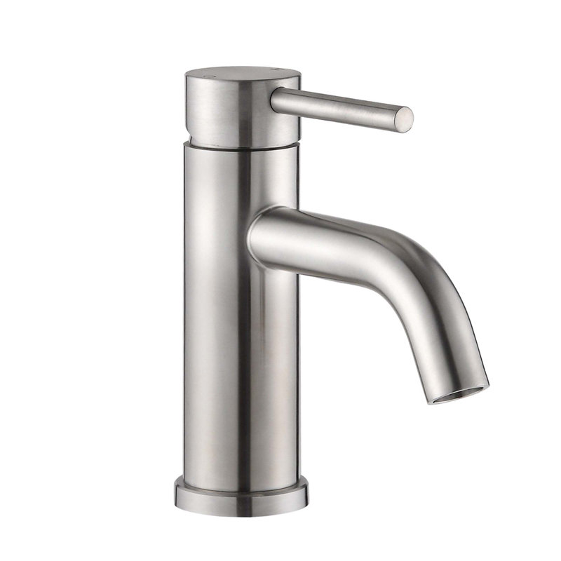 6.57" ADA Compliant High Stainless Single Hole Steel Waterfall Bathroom Faucet, Brushed Nickel