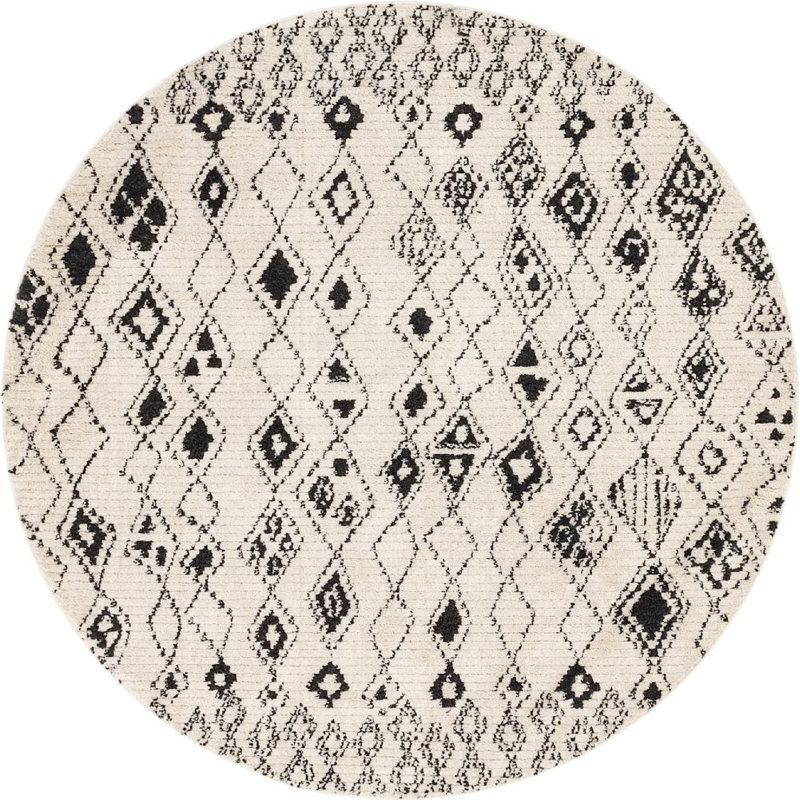 Victorville Abstract Indoor Rug, Round 7'