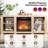 58" Fireplace Console + 18" Electric Insert – 3-section Storage Design, Remote For Living Room/indoor Ambiance-582084124