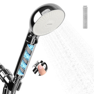 Pomme de douche filtrée avec ensemble à main London Sunshine - 3 modes de pulvérisation à haute pression et système de filtration au charbon, tuyau inclus (argent)