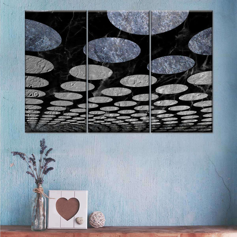 Circular Infinity On Canvas 3 Pieces Set, 28" H x 45" W x 1.25" D