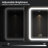 Cynethia Surface/Recessed Mount Rounded Edge Medicine Cabinet with Mirror and 3 Color Temperatures LED Lighting,Anti-Fog,3 Sliding Adjustable Glass Shelves-1789486525-1789486522