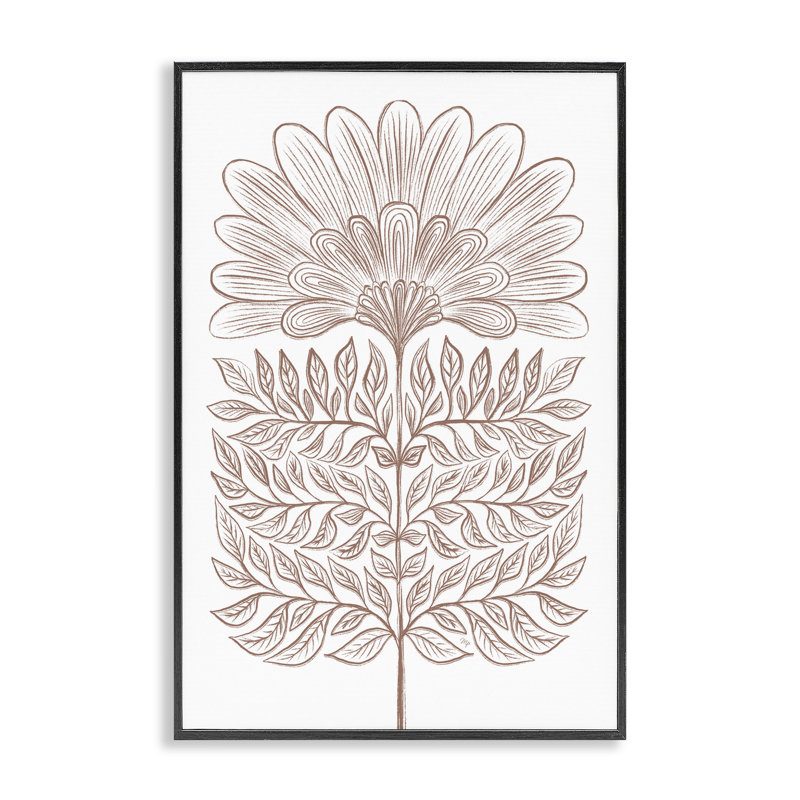 Dessin symétrique de giclée par Martina Pavlova, H 18 po x l 12 po, Giclée encadrée noir minuit
