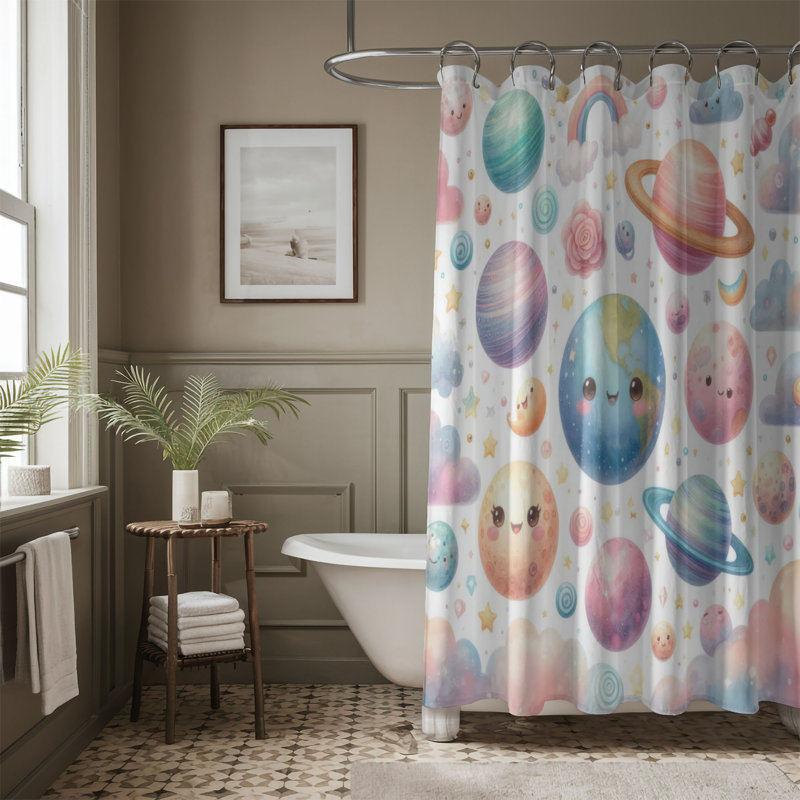 Rideau de douche 1 pièce Cosmic, H 74 po x l 71 po