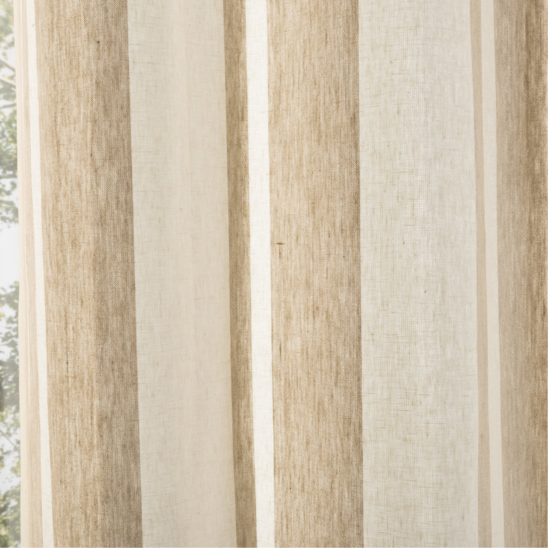Charlotte 100% Linen Semi Sheer Curtain Single Panel, 52" W x 96" L