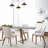 Modern Industrial Chandelier, Black Metal Body with Wooden Base, 44.9 in Diameter x 39.4 in Height | Adjustable Height, 3 x E27 Socket (Max 40W) | Elegant Scandinavian Design for Home & Office Lighting-658980144