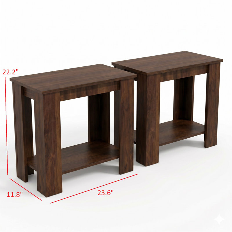 Ensemble de 2 tables de bout Telluride, Brown