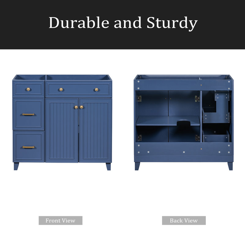 Meuble-lavabo 36 po (lavabo non inclus), Bleu