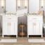 Meuble-lavabo double de 48 pouces avec lavabos en céramique, structure en bois massif, panneaux et poignées dorées pour une salle de bain autoportante avec deux charnières à fermeture douce et une tablette réglable Smart-1474400261