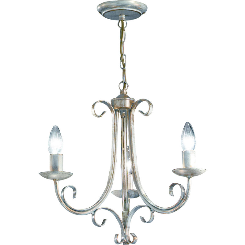 Babylon 3 - Light Candle Style Chandelier, White Brushed Gold