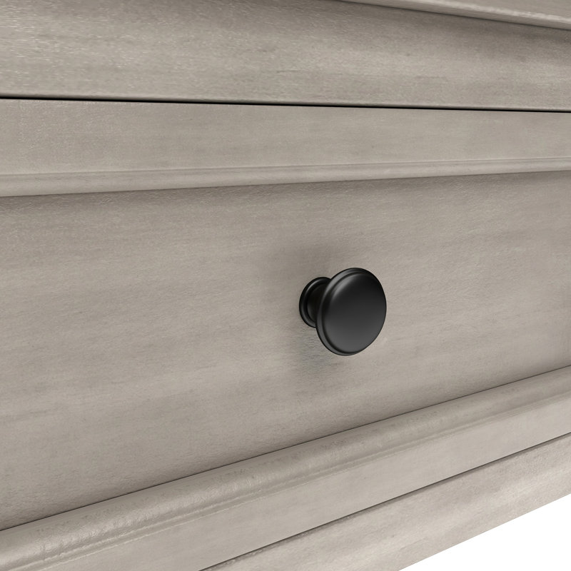 Console d'entrée en bois massif - Finition gris délavé et aspect élégant - Table moderne avec tiroir de rangement