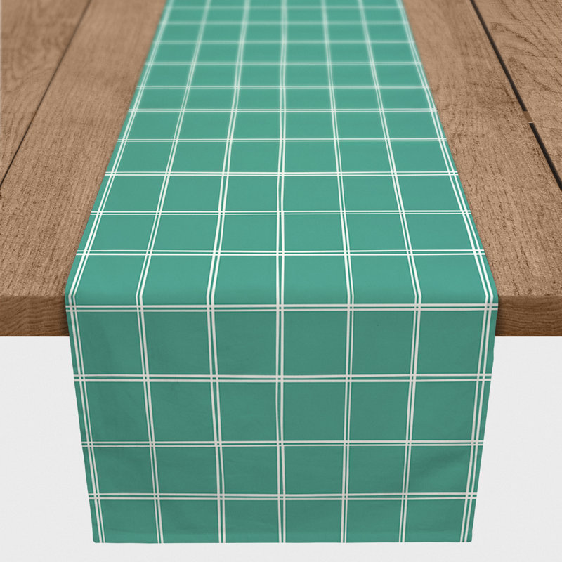 Chemin de table Canvar, 90 po x 16 po, Bleu sarcelle