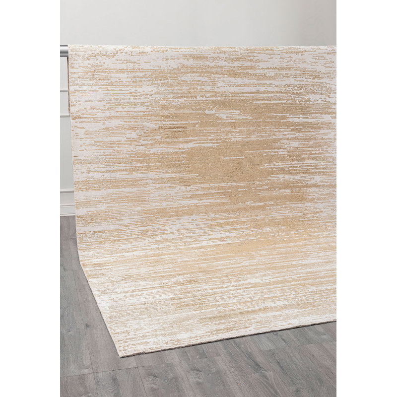 Hoglund Rectangle Abstract Cotton and Viscose Indoor / Outdoor Area Rug, Rectangle 6'6.7" x 9'10.1"