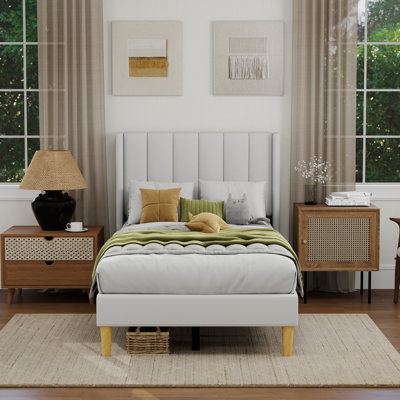 Sutter Upholstered Wingback Bed