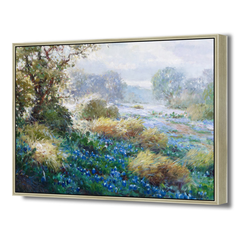 Bluebonnet Morning Drift Print, Brown, 32" H x 42" W
