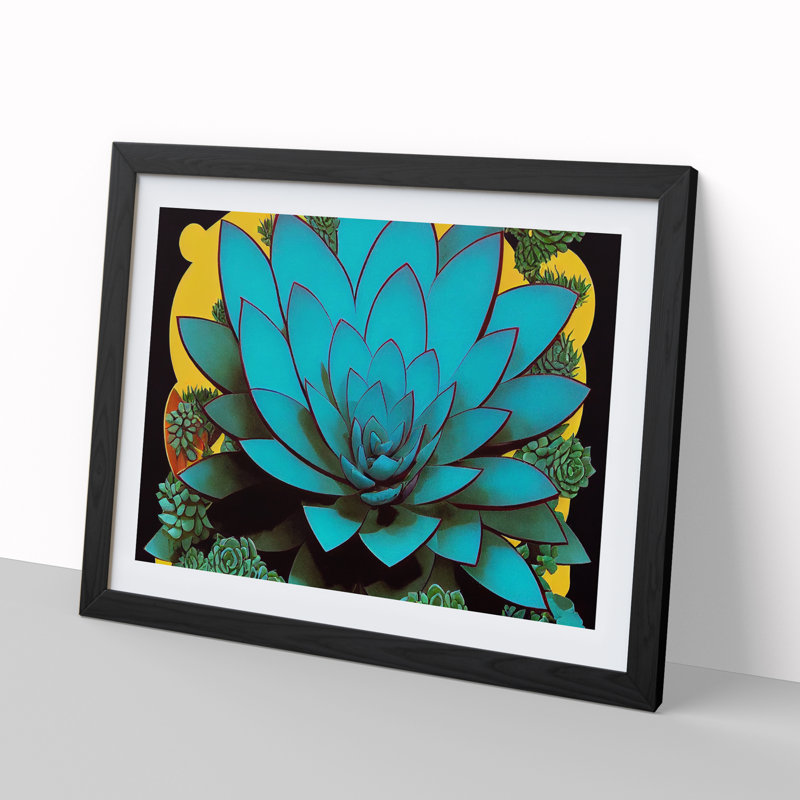 Splendid Succulent Plant - Framed Print, Black, 25cm H x 34cm W x 2cm D