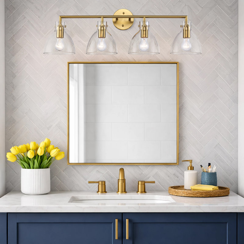 Martins 4 Light Dimmable Vanity Light, Antique Gold
