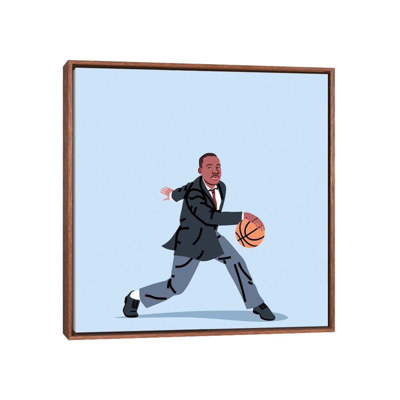 «Balling Martin» par Elad Shagrir - impression, H 26 po x l 26 po x P 1,5 po, Cadre flottant brun