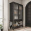Console rectangulaire en bois massif noir-1784621846