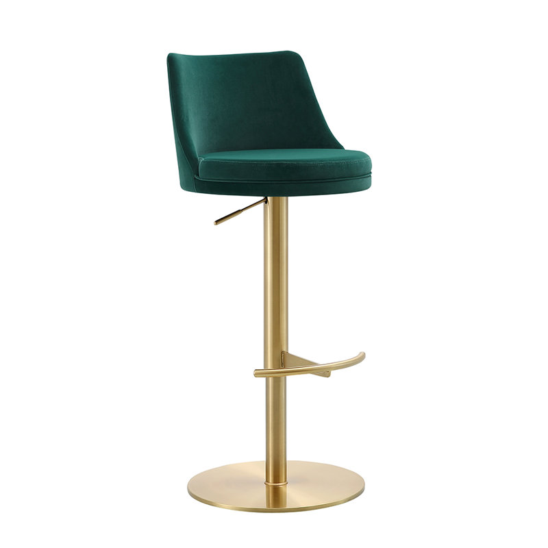 Tabouret tournant à hauteur réglable Viverette, Vert/doré