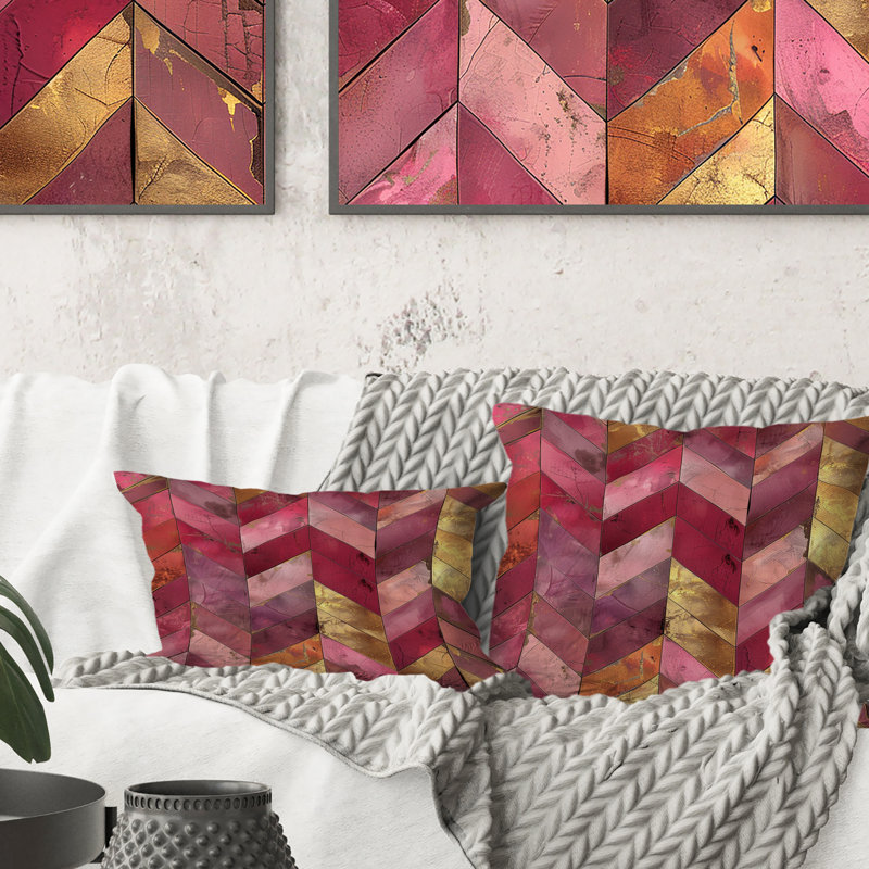 Coussin à chevrons Mid-Century