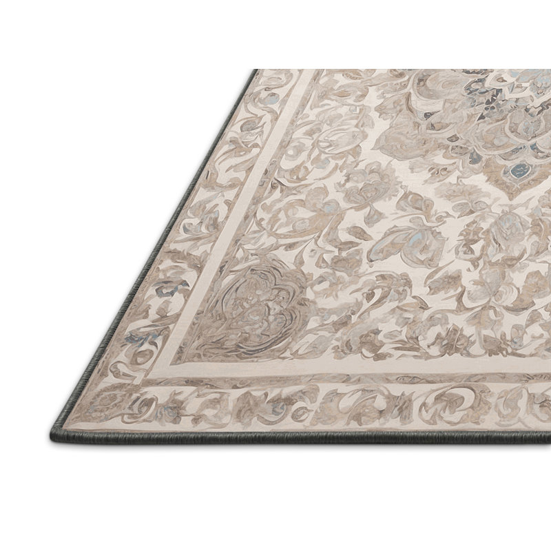 Tapis gris soyeux et moelleux, Carré 7 pi
