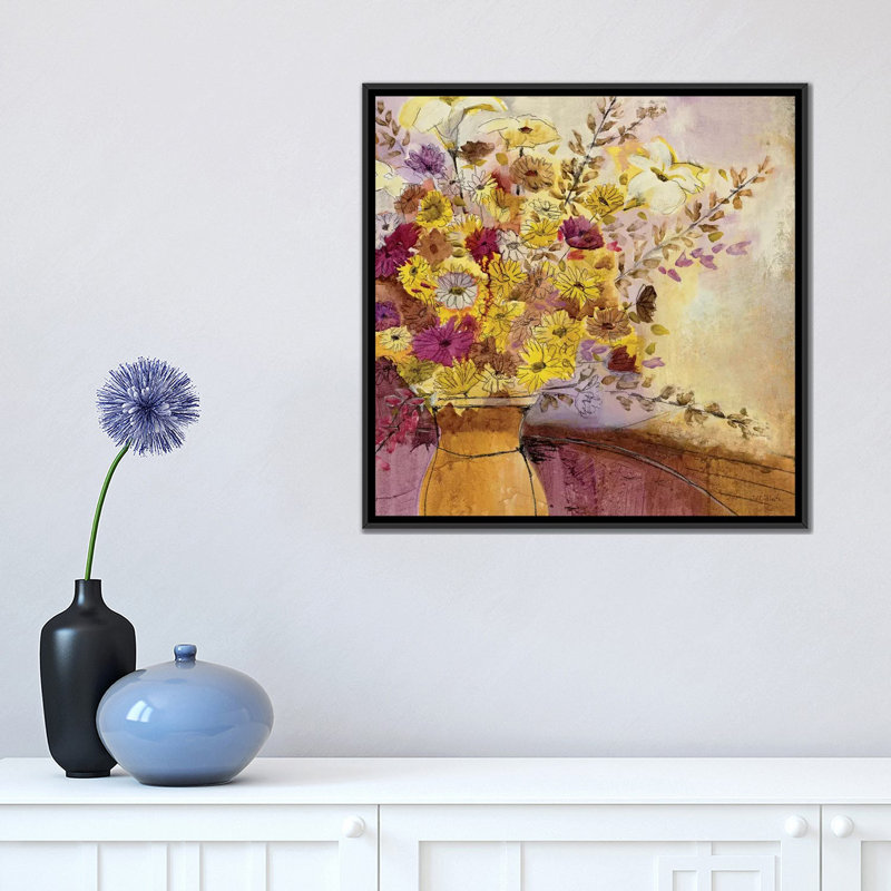 « fandango i », reproduction sur toile, H 18 po x l 18 po x P 1,5 po, Toile avec cadre noir, Pas de tapis