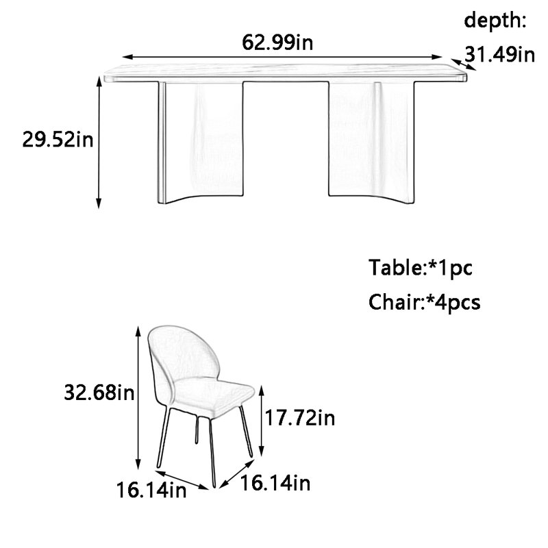 Kollman, H 29,52 po x L 62,99 po x l 31,49 po