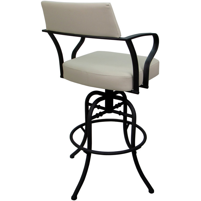 Tabouret de comptoir pivotant 26 po Chiyomi, Vinyle - Siège beige / structure noire