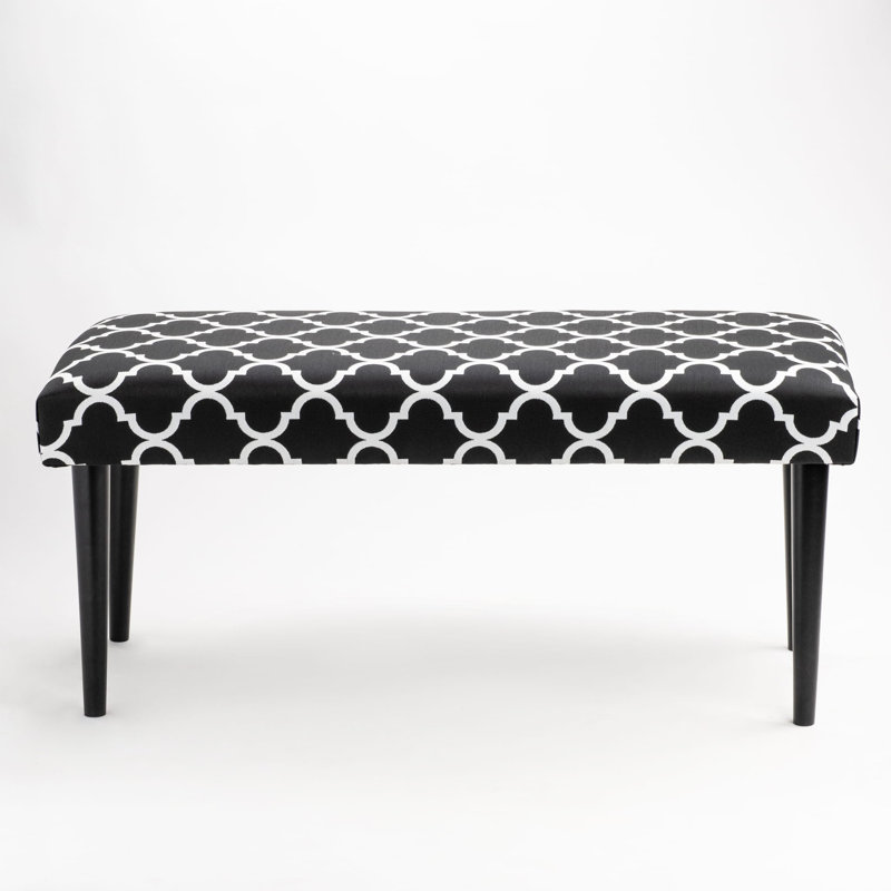 Rhinecliff Velvet Upholstered Bench, 45cm H x 45cm W x 30cm D, Black