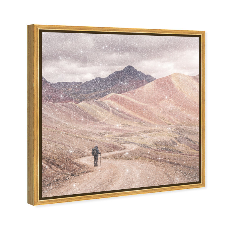 On My Way by Oliver Gal, 13" H x 13" W, Gold Floater Frame