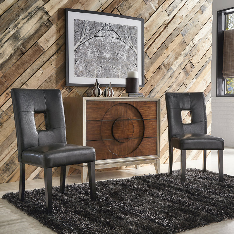 Chaise d'appoint rembourrée Aayush, Noir